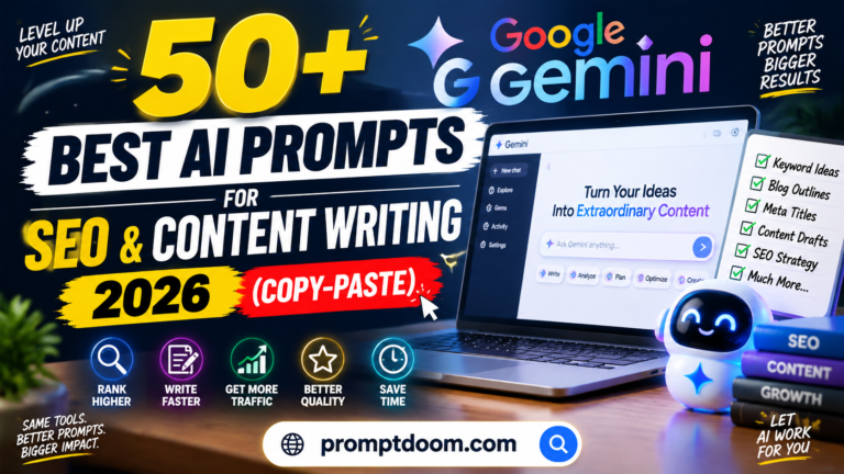 50+ Best AI Prompts for SEO & Content Writing 2026 (Copy-Paste)