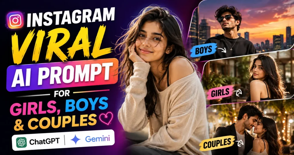A three-panel visual representing Girls, Boys and Couples AI photo trends