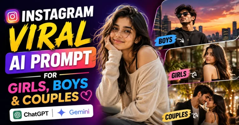 A three-panel visual representing Girls, Boys and Couples AI photo trends
