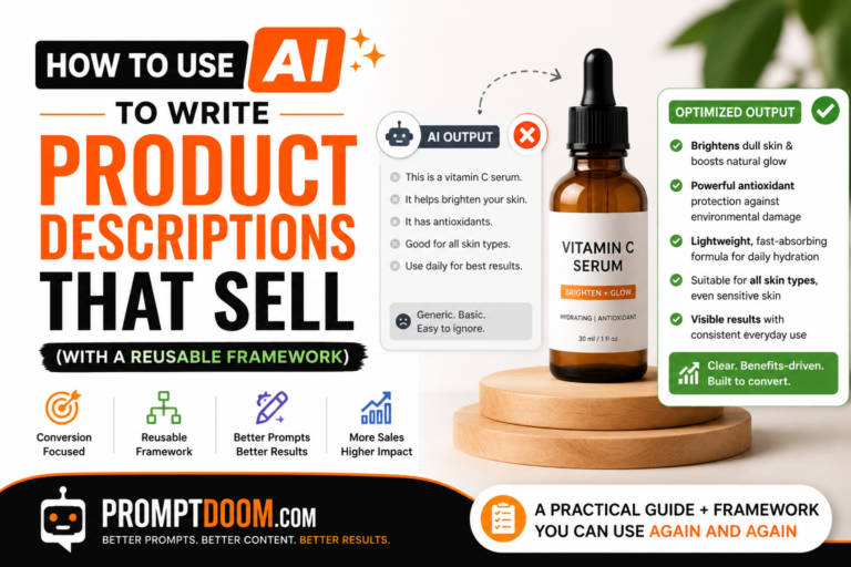 How to Use AI to Write Product Descriptions in 2026 That Sell (With a Reusable Framework)
